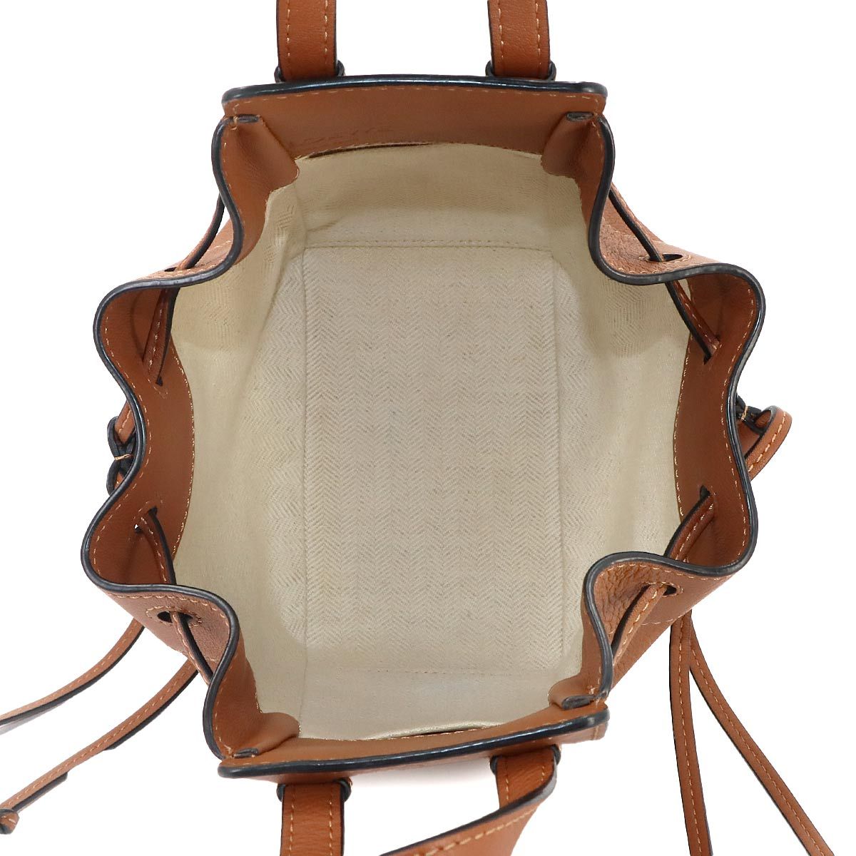 Loewe Hammock Drawstring Mini 2-Way Bag Leather Brown — view 6