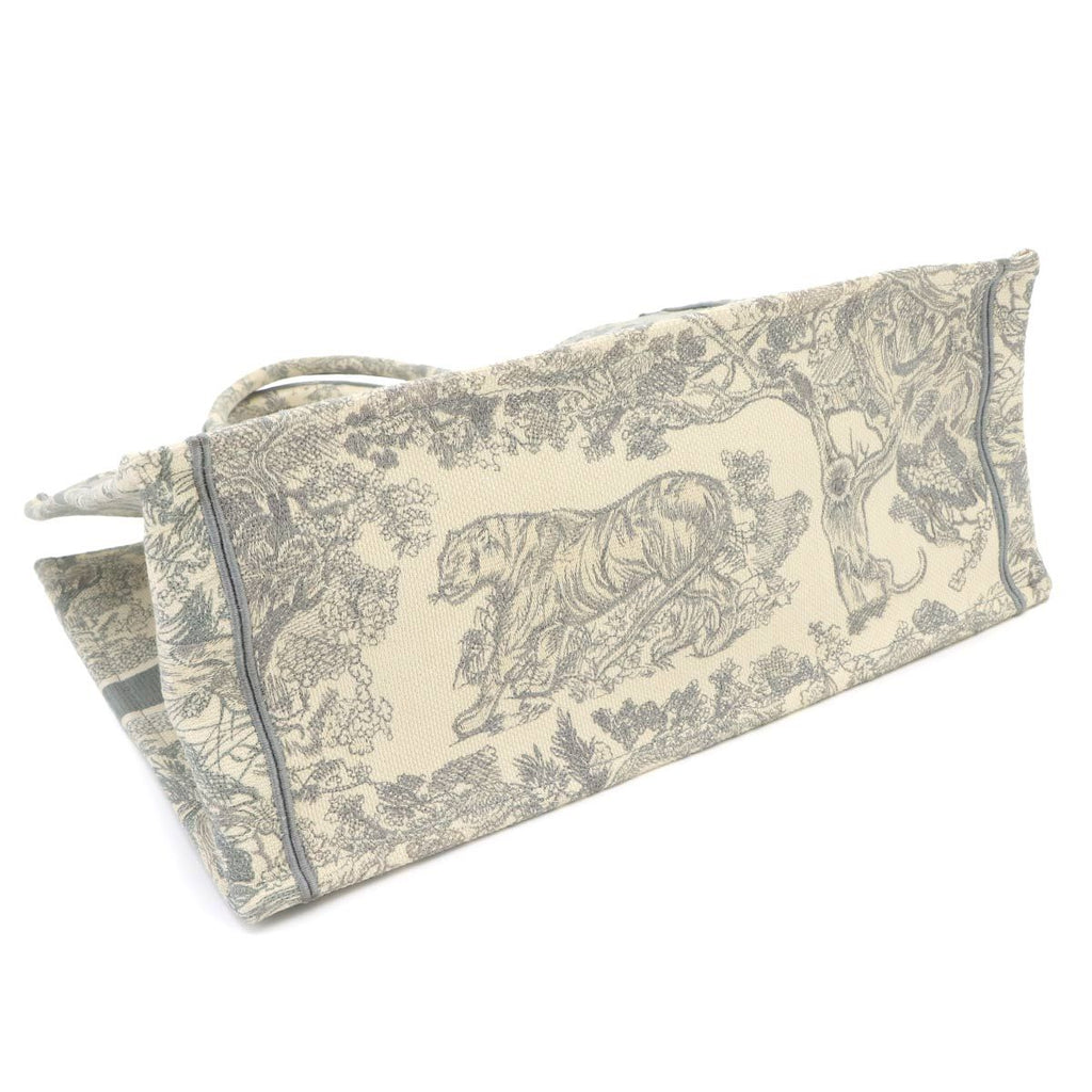 Dior Book Tote Bag Large Toile de Jouy Canvas Ecru Gray — view 4