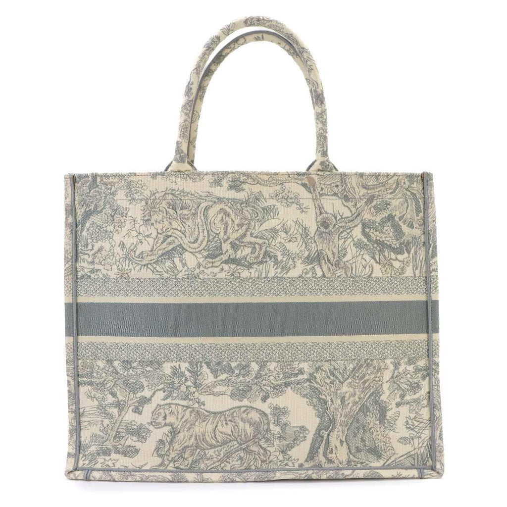 Dior Book Tote Bag Large Toile de Jouy Canvas Ecru Gray — view 2