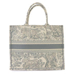 Dior Book Tote Bag Large Toile de Jouy Canvas Ecru Gray — view 2