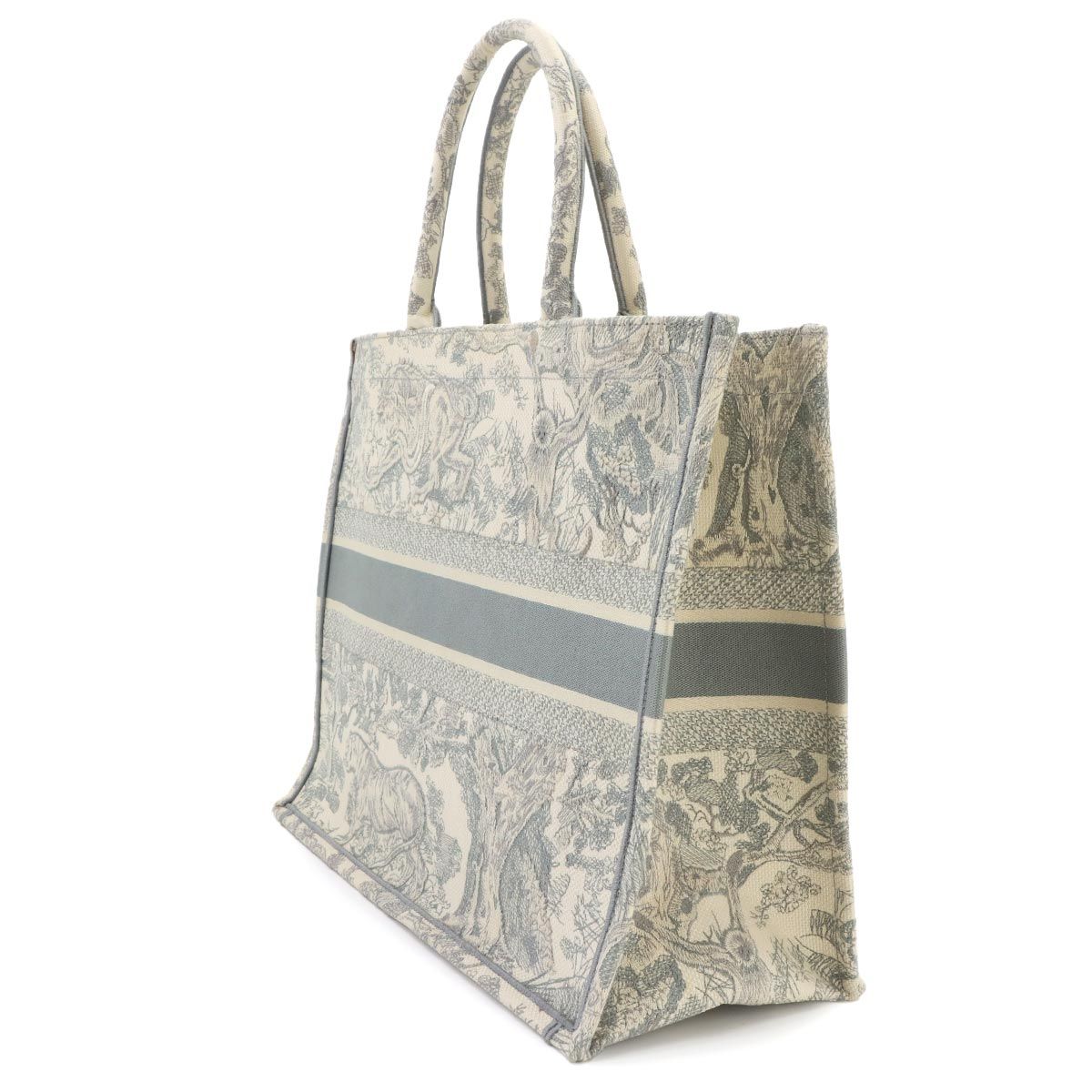 Dior Book Tote Bag Large Toile de Jouy Canvas Ecru Gray — view 3