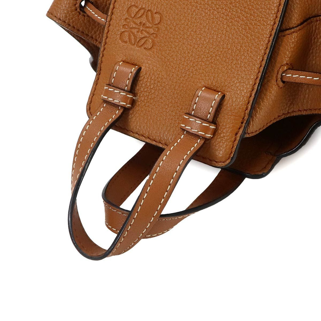 Loewe Hammock Drawstring Mini 2-Way Bag Leather Brown — view 6