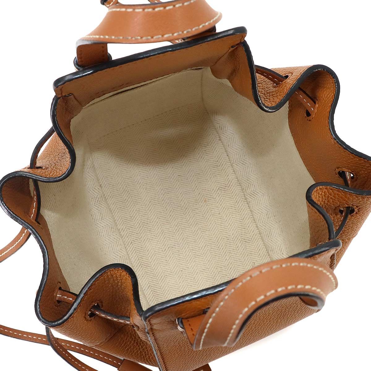 Loewe Hammock Drawstring Mini 2-Way Bag Leather Brown — view 7