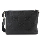Gucci Jumbo GG Shoulder Bag Leather Black Silver — view 3