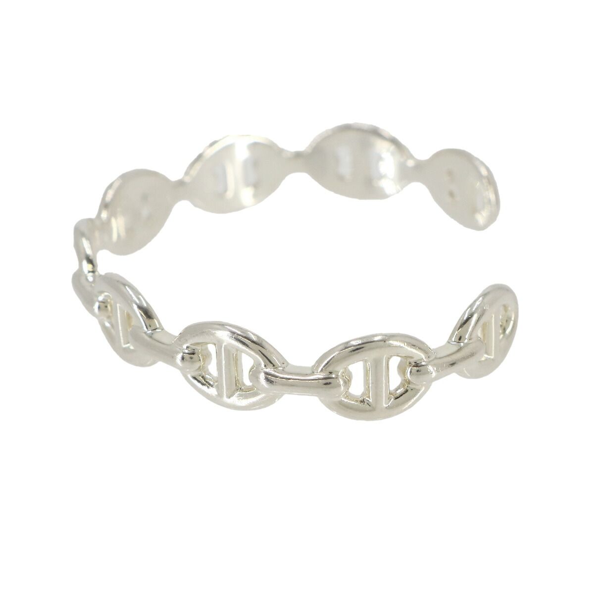 Hermes Chaine D'ancre Enchainee Bangle 15.5 925 Sterling Silver Bracelet — view 4