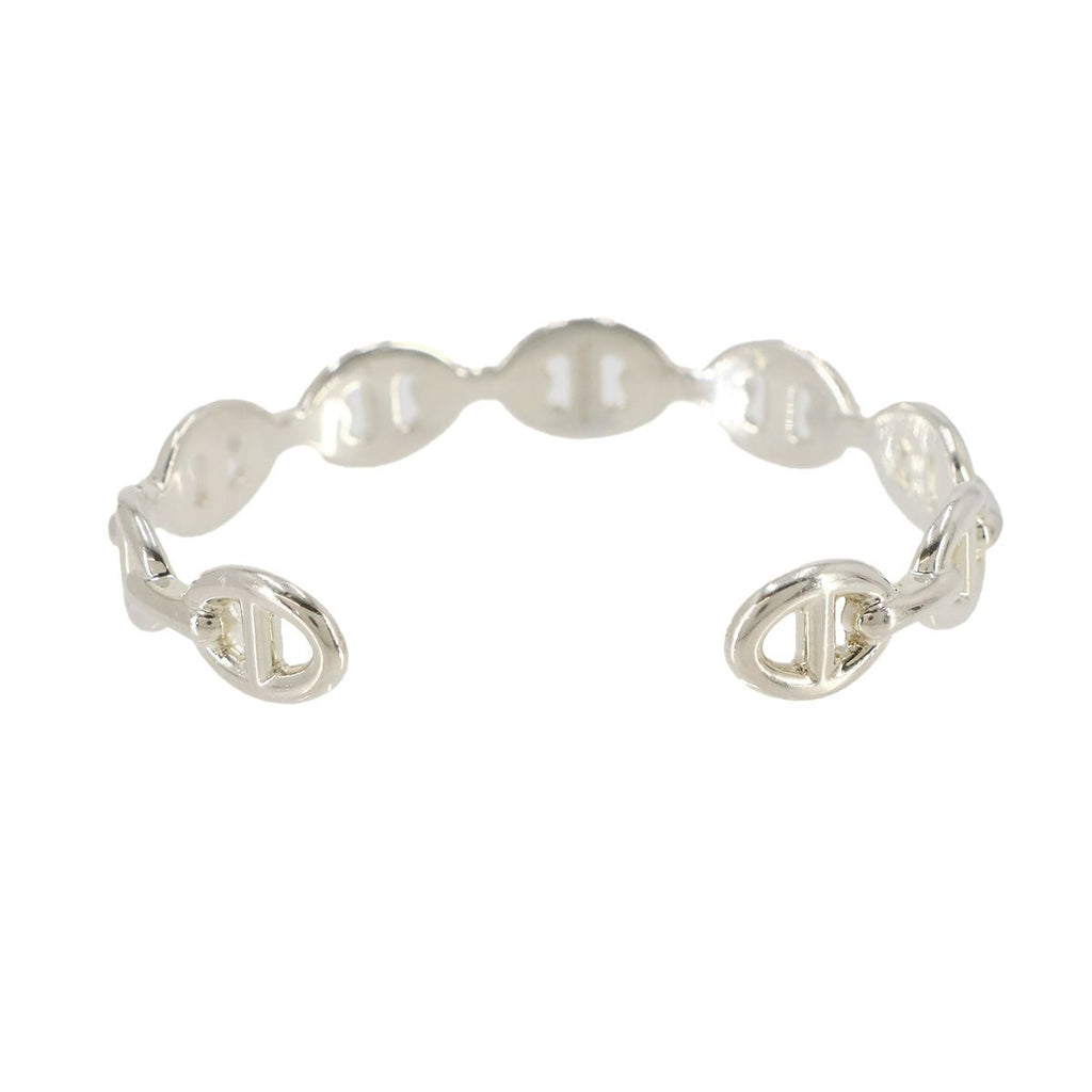 Hermes Chaine D'ancre Enchainee Bangle 15.5 925 Sterling Silver Bracelet — view 3