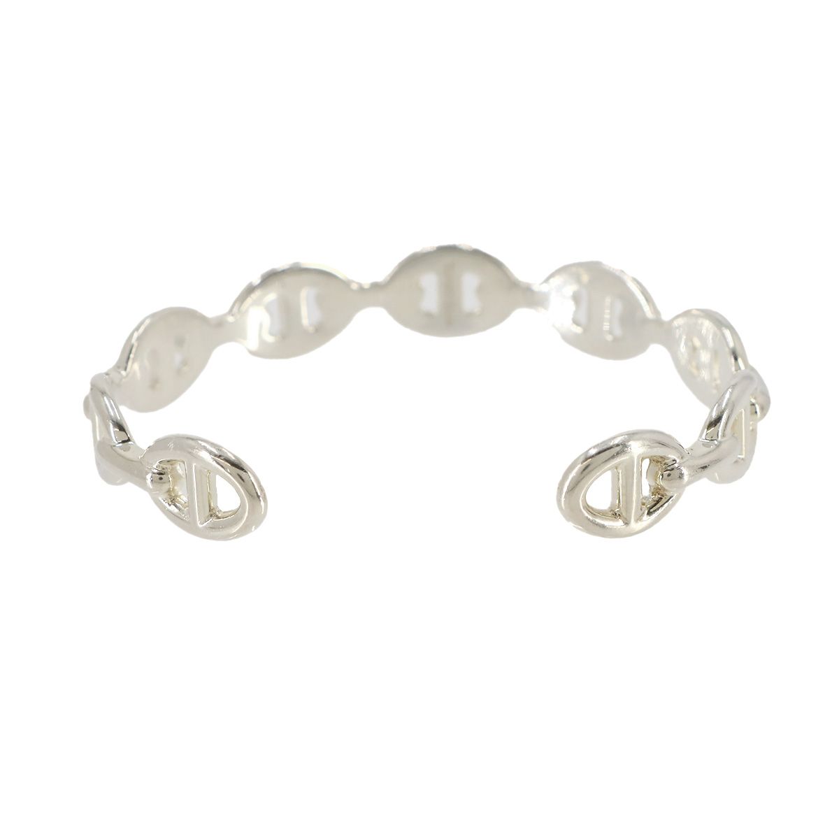 Hermes Chaine D'ancre Enchainee Bangle 15.5 925 Sterling Silver Bracelet — view 3