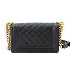 Chanel Boy Small Chain Shoulder Bag Caviar Leather Black — view 2