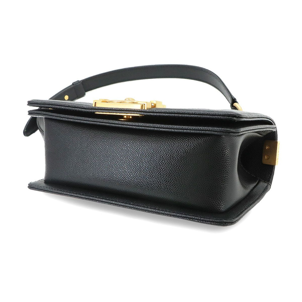 Chanel Boy Small Chain Shoulder Bag Caviar Leather Black — view 4