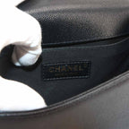 Chanel Boy Small Chain Shoulder Bag Caviar Leather Black Gold — view 7