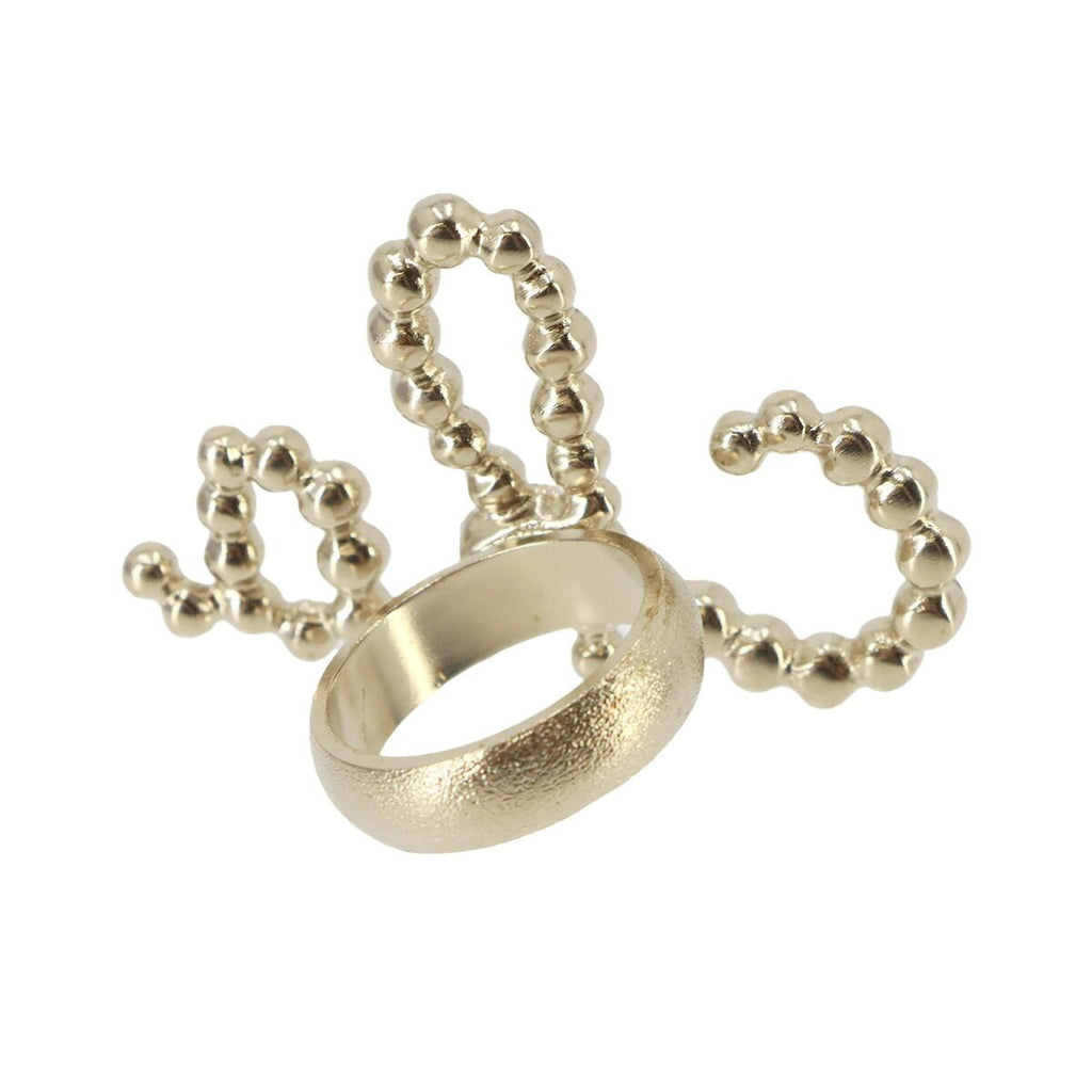 Chanel Logo Ring Set Rhinestone Gold — view 4