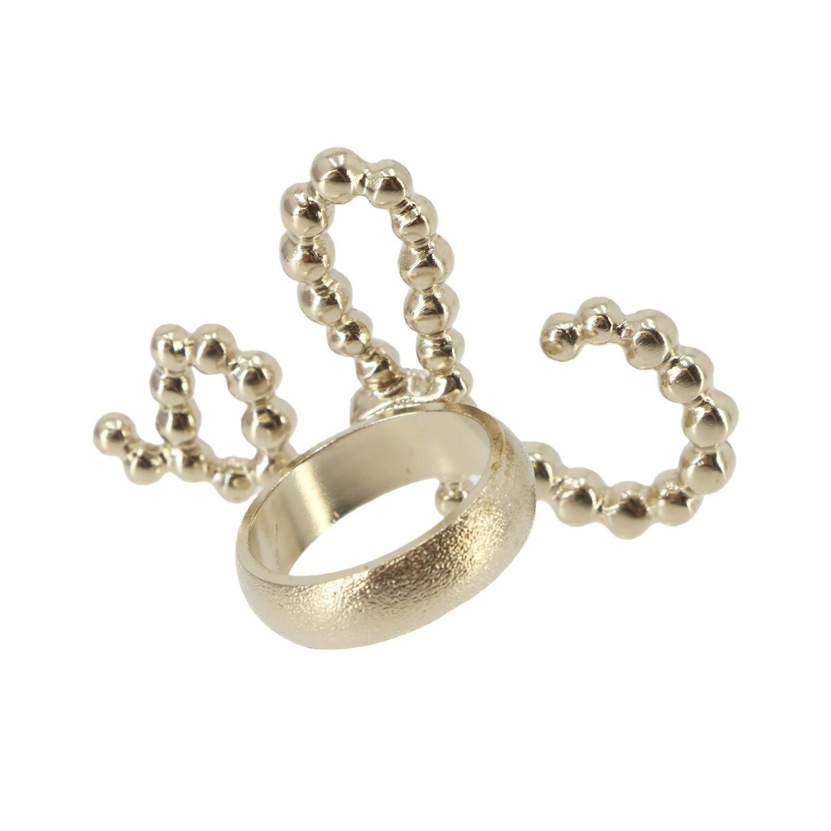 Chanel Logo Ring Set Rhinestone Gold — view 4