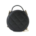 Chanel Quilted Small Vanity 2-Way Chain Shoulder Bag Caviar Leather Black — view 2