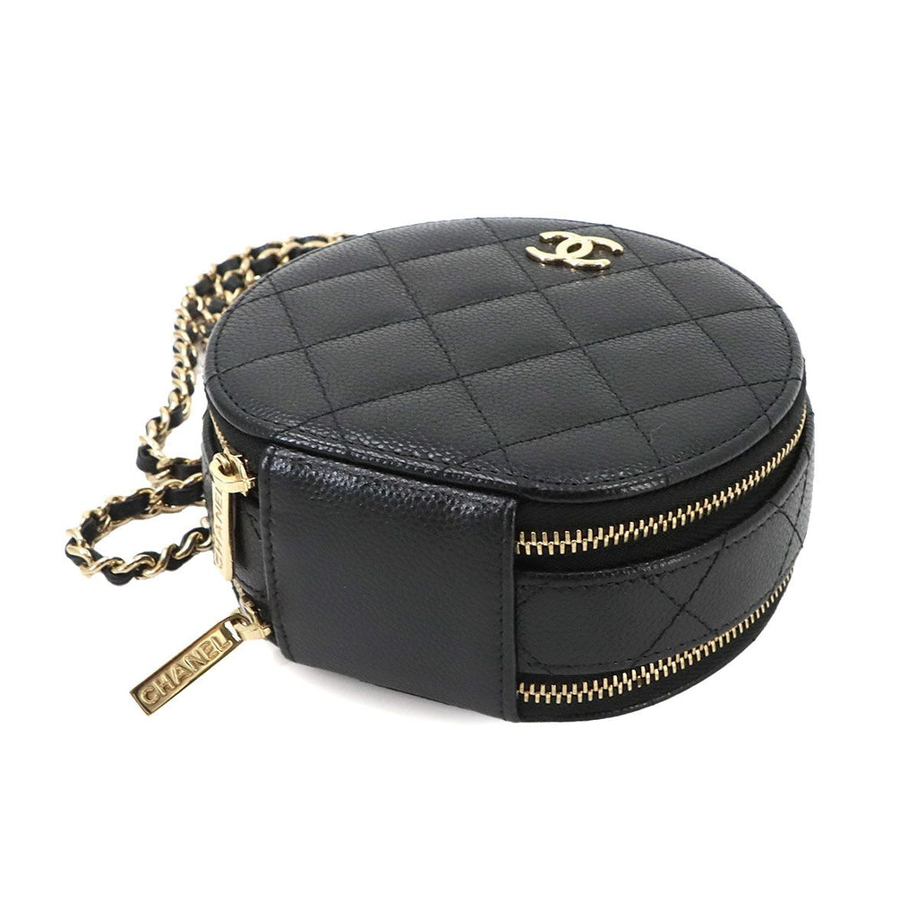 Chanel Quilted Small Vanity 2-Way Chain Shoulder Bag Caviar Leather Black — view 4