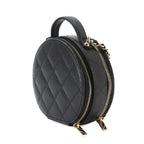 Chanel Quilted Small Vanity 2-Way Chain Shoulder Bag Caviar Leather Black — view 3