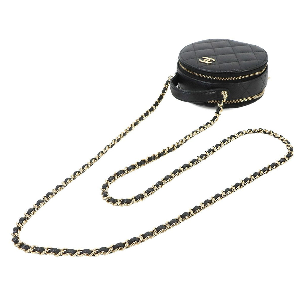 Chanel Quilted Small Vanity 2-Way Chain Shoulder Bag Caviar Leather Black — view 5