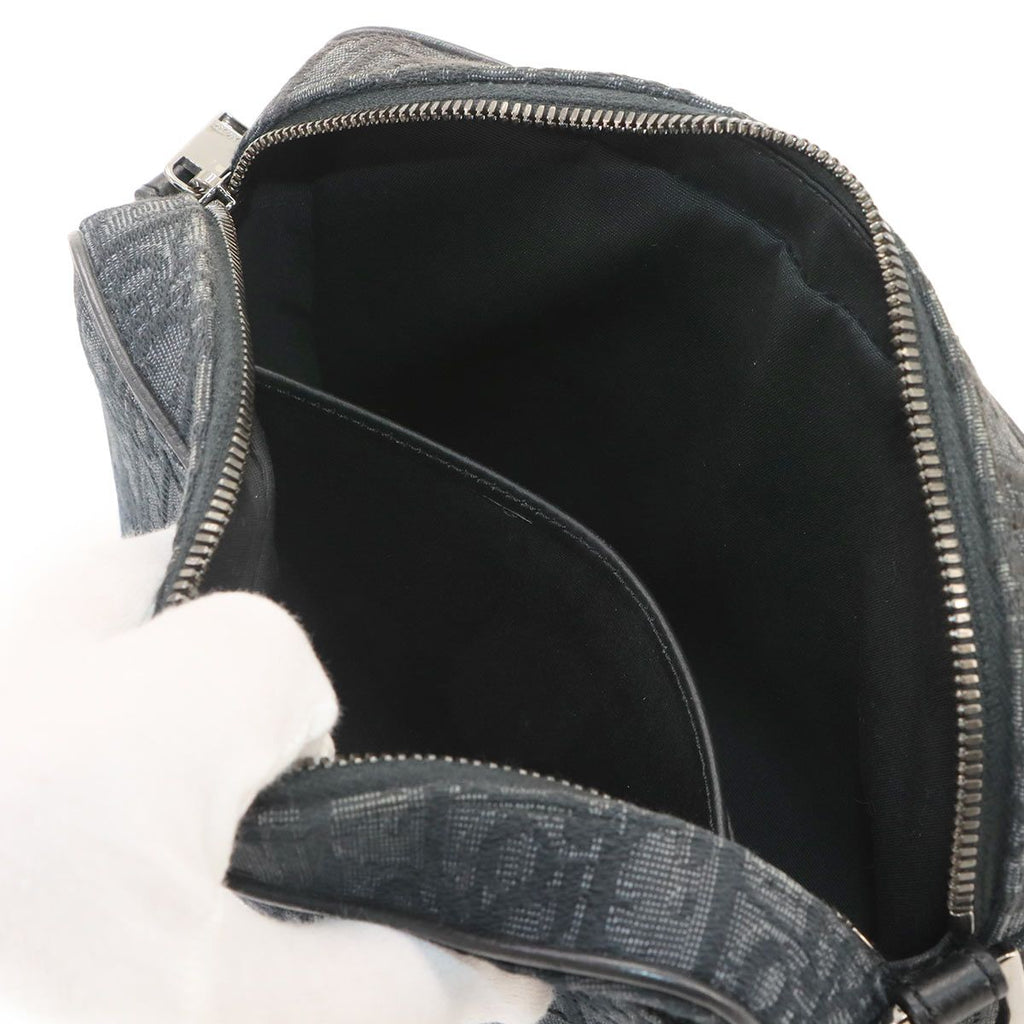 Dior Oblique Safari Shoulder Bag Canvas Leather Black — view 7