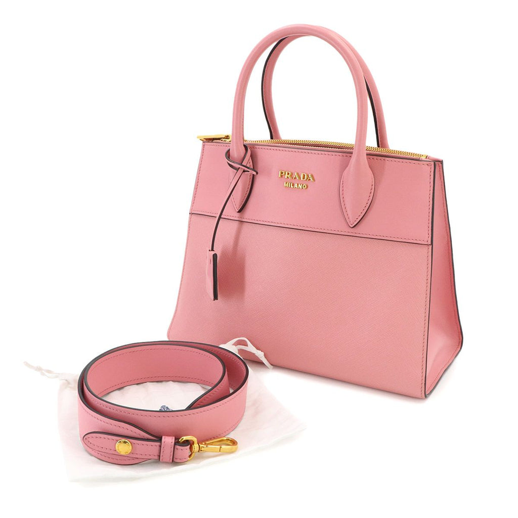 Prada Saffiano 2-Way Bag Leather Pink Gold — view 2