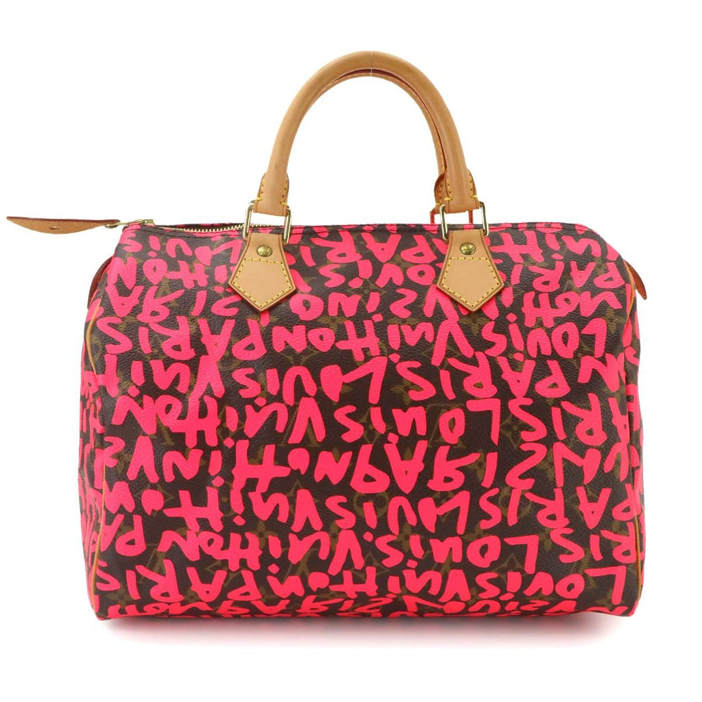 Louis Vuitton Monogram Graffiti Speedy 30 Hand Bag Fuchsia — view 3