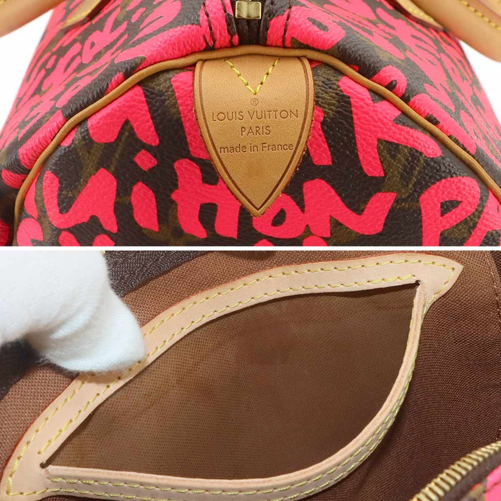 Louis Vuitton Monogram Graffiti Speedy 30 Hand Bag Fuchsia — view 8