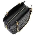 Chanel Quilted Chain Shoulder Bag Caviar Leather Black Vintage — view 8