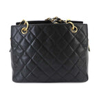 Chanel Quilted Chain Shoulder Bag Caviar Leather Black Vintage — view 3