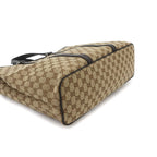 Gucci GG Canvas 2-Way Tote Shoulder Bag Leather Beige Brown Silver — view 5