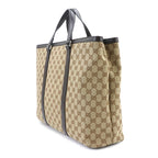 Gucci GG Canvas 2-Way Tote Shoulder Bag Leather Beige Brown Silver — view 4