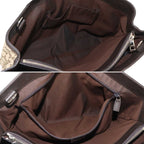Gucci GG Canvas 2-Way Tote Shoulder Bag Leather Beige Brown Silver — view 7