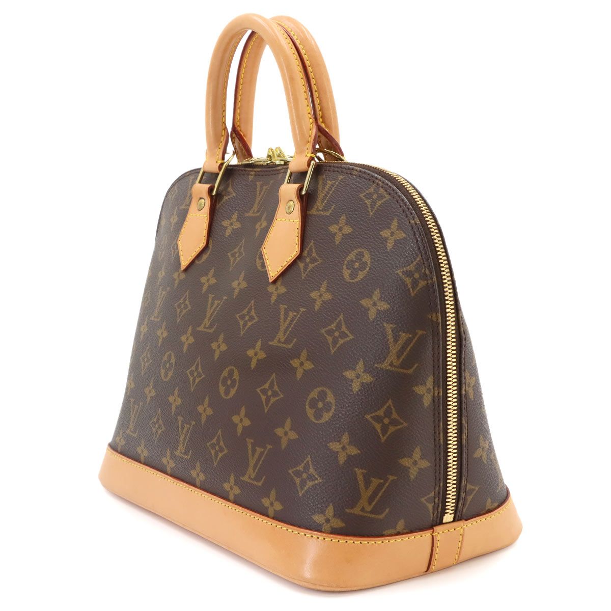 Louis Vuitton Monogram Alma Hand Bag Brown Gold — view 4