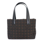 Chanel New Travel Line Tote Bag PM Nylon Jacquard Leather Dark Brown — view 3