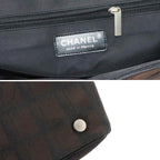Chanel New Travel Line Tote Bag PM Nylon Jacquard Leather Dark Brown — view 8
