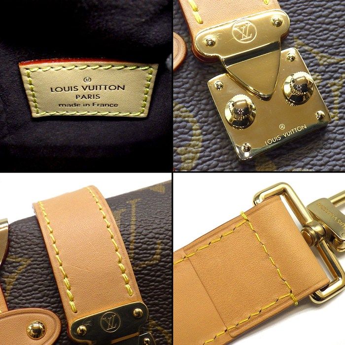 Louis Vuitton Handbag Side Trunk Brown Monogram Canvas Leather Gold — view 6