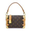 Louis Vuitton Handbag Side Trunk Brown Monogram Canvas Leather Gold