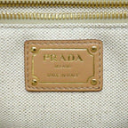 Prada Tote Bag Linen Blend Small Natural Gold — view 7