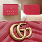 Gucci Shoulder Bag GG Marmont Small Hibisca Red Leather — view 6