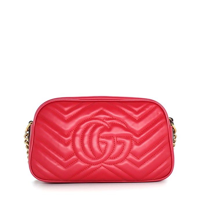 Gucci Shoulder Bag GG Marmont Small Hibisca Red Leather — view 2