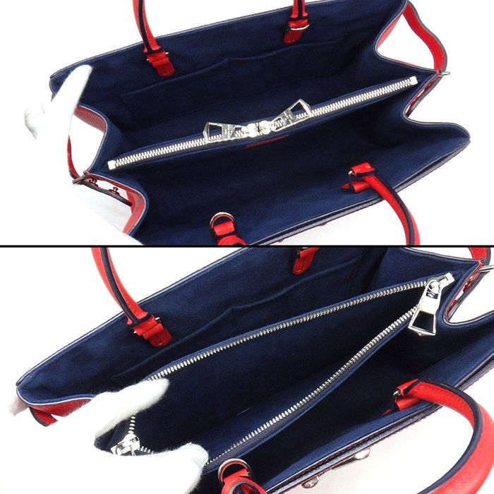 Louis Vuitton Handbag Twist Tote Coquelicot Navy Epi Leather Silver — view 5