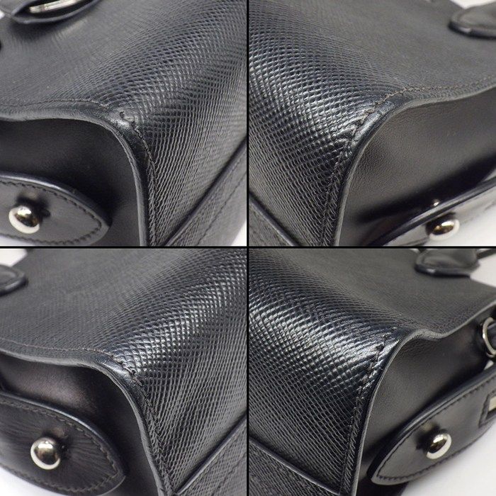 Prada Shoulder Bag Kristen Black Saffiano Leather Silver — view 8