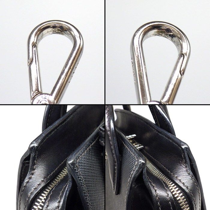 Prada Shoulder Bag Kristen Black Saffiano Leather Silver — view 7