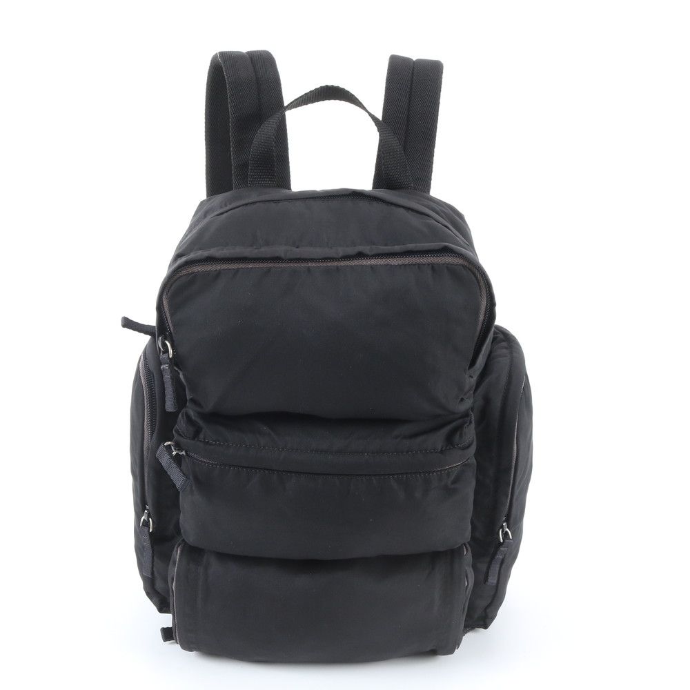 Prada Tessuto Nylon Triangle Logo Backpack Black
