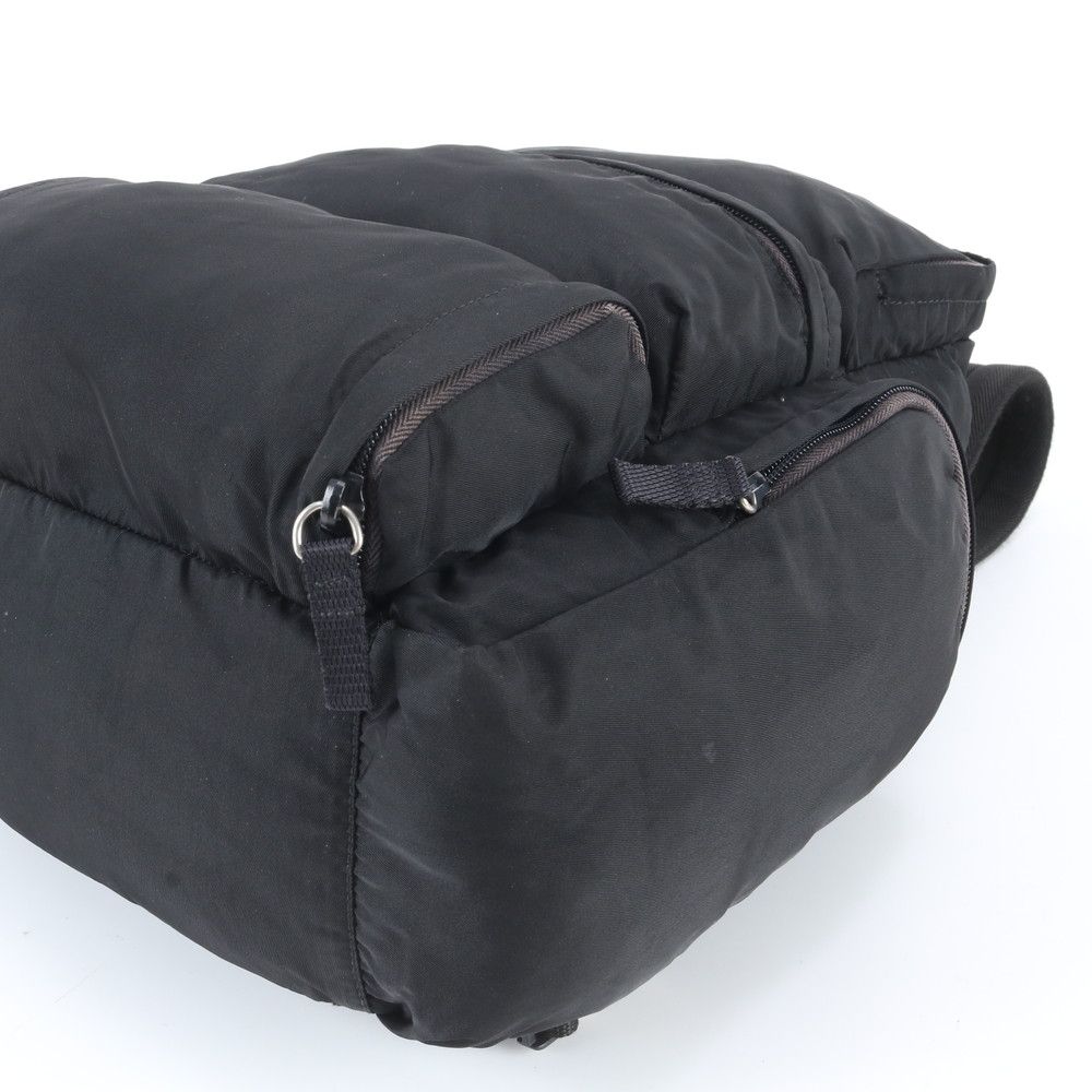 Prada Tessuto Nylon Triangle Logo Backpack Black — view 4