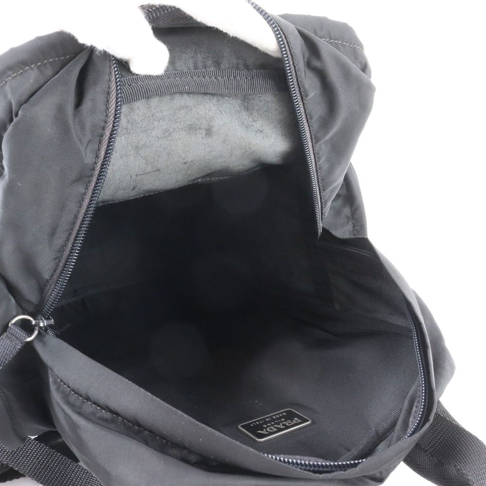 Prada Tessuto Nylon Triangle Logo Backpack Black — view 7