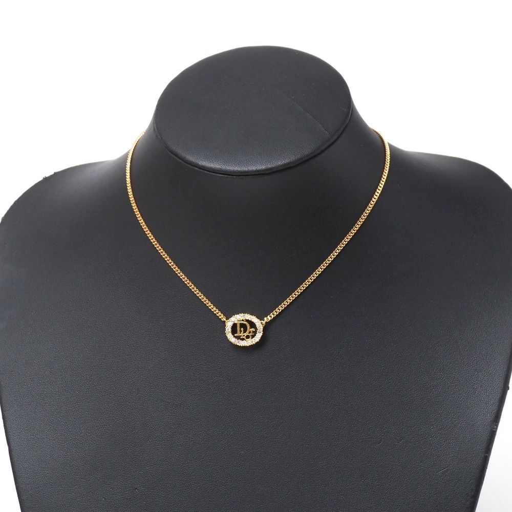 Dior Vintage Necklace Rhinestone Logo — view 2