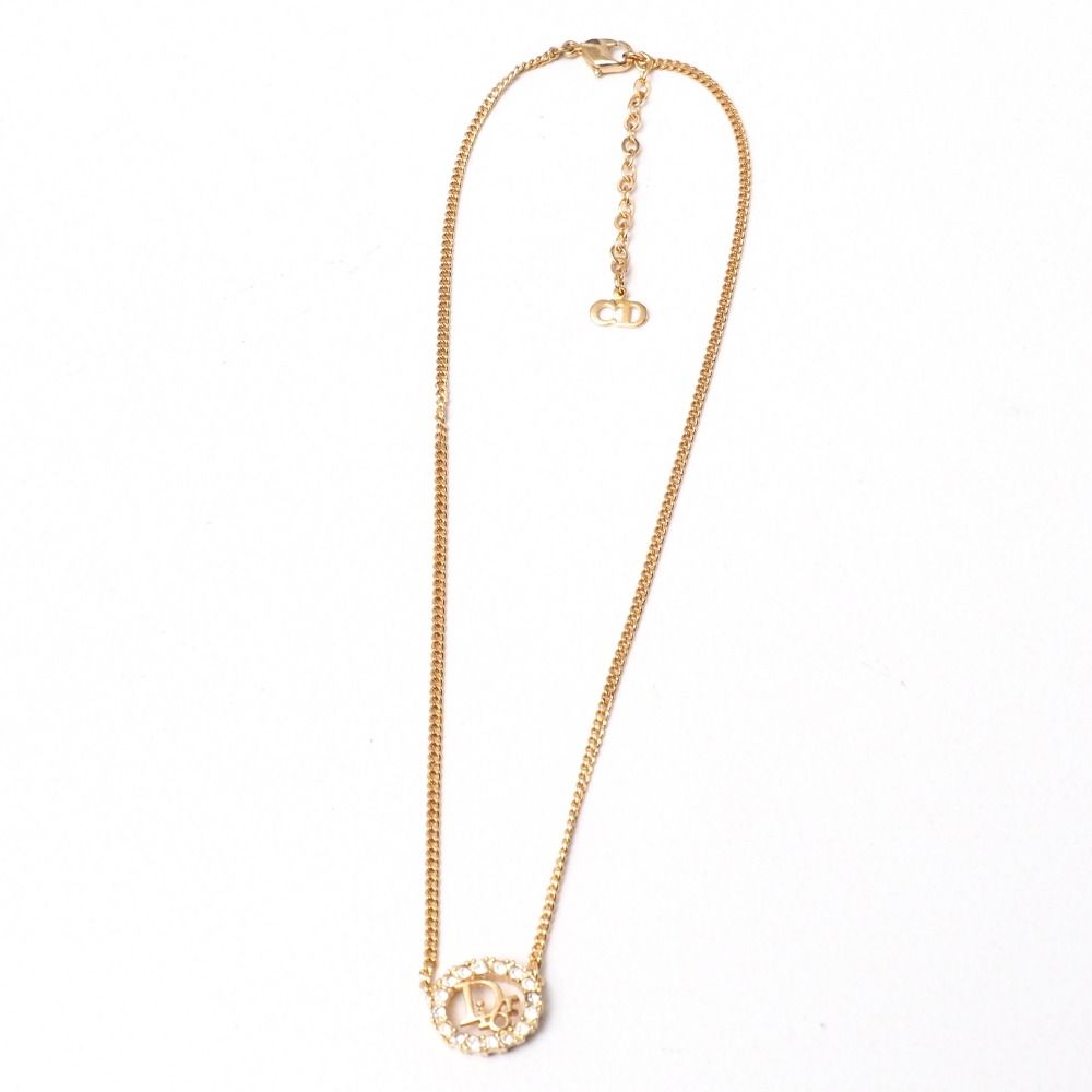 Dior Vintage Necklace Rhinestone Logo — view 3