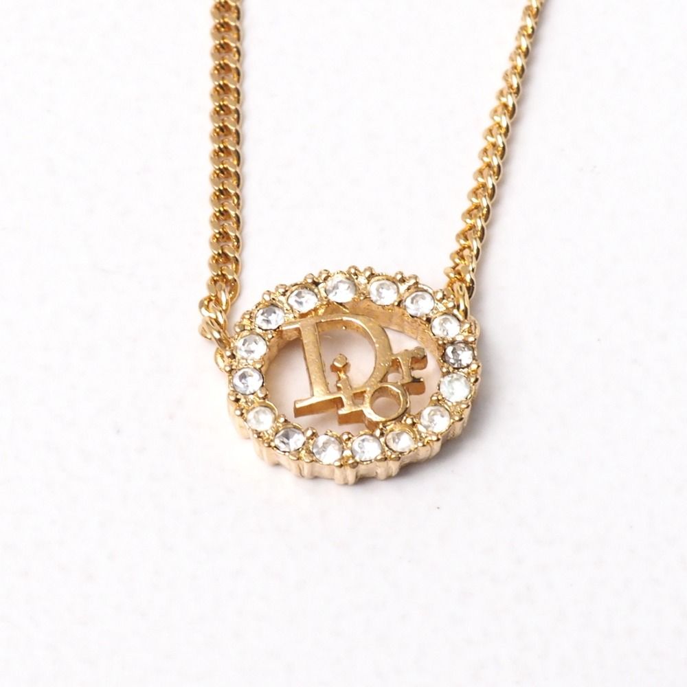 Dior Vintage Necklace Rhinestone Logo