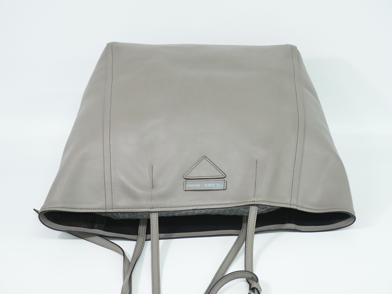 Prada Concept Shoulder Bag Tote Leather Gray — view 5