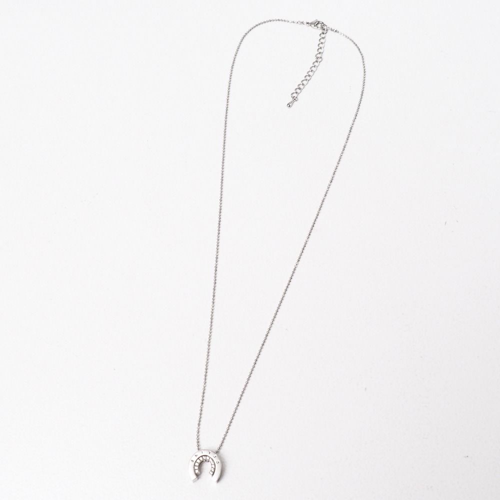 Celine Vintage Necklace Horseshoe Rhinestone 925 Sterling Silver — view 3