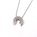 Celine Vintage Necklace Horseshoe Rhinestone 925 Sterling Silver