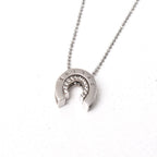 Celine Vintage Necklace Horseshoe Rhinestone 925 Sterling Silver